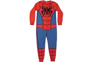 UNITED LABELS Marvel Spiderman Jumpsuit für Jungen - Overall Kinder Pyjama Schlafanzug Langarm Rot/Blau