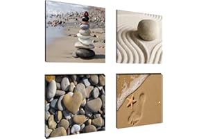 Visario 6902 Set de 4 Photos sur Toile Spa Sand 4 x 20 x 20 cm