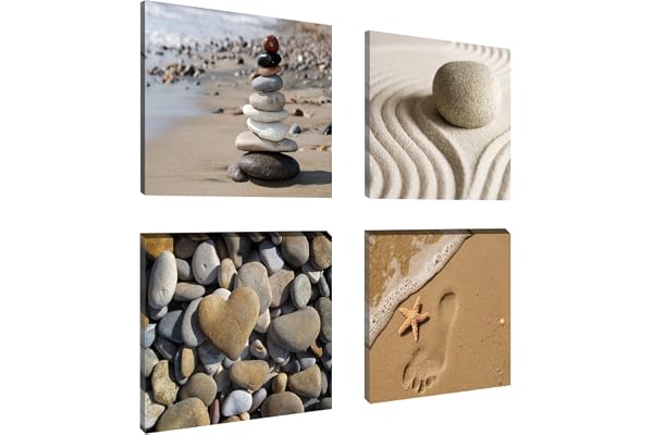 Visario 6902 Set de 4 Photos sur Toile Spa Sand 4 x 20 x 20 cm