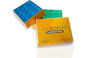ALTIMOD 12 Pieces Pool Chalk UK Brand Snooker Cue Tip Accessories Ideal for Billiard Table Gift Green Blue