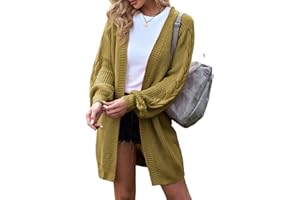 Maavoki Damska długa kurtka z dzianiny, oversize, długi rękaw, sweter, kardigan, casual, płaszcz z dzianiny, na jesień, odzież wierzchnia z kieszenią