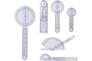 Luckwaii Goniometer 6 styck vinkelmätare för fysioterapi 360° vinkel vinkelmätare gradmätare, PVC transparent ledmätare för i