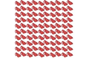 LNEE 100pcs Peg Hook Locks Stop Lock, Plastic Red Security Lock, Easy Installation, for Commodity Link, Supermarket Hooks, Retail Shop Anti-Theft Display, 4/5/6/7/8mm(4MM)