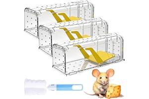 CLDFDC Trappola per Topi Vivente per Interni ed Esterni - Trappola per Topi Intelligente, Facile da Usare, Facile da Pulire, Riutilizzabile, Rilascio Senza Contatto (3 Pezzi)