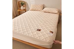 YUDEYU-CHUANGPIN YUDEYU Gesteppte Schicht Spannbettuch Roher Baumwollstoff Tagesdecke Matratzenschoner Enthält pflanzliche Ballaststoffe gut zum schlafen Spann bettlaken Lakens (Farbe : Light Coffee, Größe : 80x200