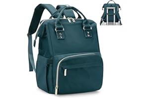 BOXSAM Sac à Dos Ordinateur Portable 14 Pouces, Sac à Dos de Voyage Grande Vert Homme Femme Antivol Imperméable avec USB Charging Port pour Loisir, Scolaire