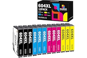 Hookink 604XL Cartucce Compatibile per Cartucce Epson 604 XL Multipack per Expression Home XP-2200 XP-2205 XP-3200 XP-3205 XP-4200 XP-4205 WorkForce WF-2910 WF-2930 WF-2935 WF-2950 (12-Pack)