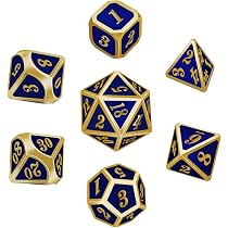 FYDUN jeu de dés en métal Dés Creux en Métal, 7pcs Dés Creux Ensemble de Dés en Métal FYDUN jeu de dés en métal Dés Creux en Métal, 7pcs Dés Creux Ensemble de Dés en Métal