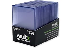 Vault X Toploaders 130pt, Trading Cards, Premium Extra Thick, 3" x 4" Seamless Rigid Card Holders, Hard Sleeves, Clear Protection for Collectible Card Games, Sports, TCG (25 Pack)