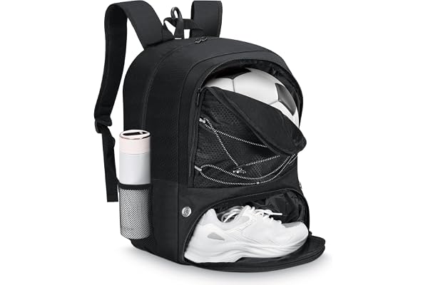 MoKo Soccer Bag Backpack, sac à dos de basket-ball pour hommes et femmes avec compartiments séparés
