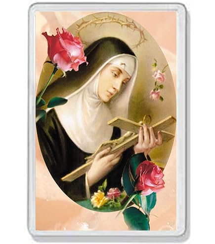 AWS Calamita Santino in PVC Rigido Sacro Cuore di Gesù Souvenir Fridge Magnet Magnete da frigo in plastica Dura con Immagine Fotografica Heart Immaginetta Santo