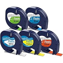 Labeltape Dymo LetraTag plastic 12mm zwart op transparant - Kantoor Kompleet