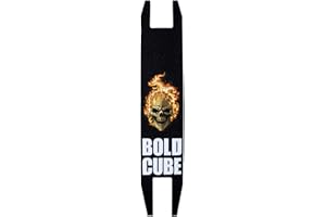 BOLDCUBE Grip Tape Stunt Scooter - Self Adhesive Bubble Free Water Resistant Sandpaper - Fits Most Stunt Scooters - Prime - Blue Black Yellow Pink Red Purple (Black Skull)