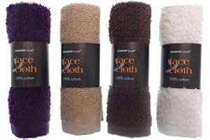 COUNTRY CLUB COUTRY CLUB Set of 12 Wipes for Guest Towels Bath Sponge Cotton Gift Idea Face x 30 cm, Purple, Medium