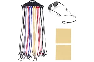 DOINEUFL 24 Racines Cordon Lunettes Couleur, Convient aux Femmes Hommes Enfants Sports, Elastique Antidérapant Chaine Pour Lunettes, Obtenez 2 Pièces Chiffons à Lunettes Gratuits