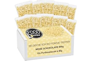 Food Crew Pépites de Chocolat 900g - Entier Belge pour Fondue - Délice Fondant Régal pour Fontaine de Chocolat et Kits de Fondue (Chocolat Blanc)