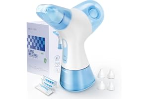 Medcodes Neti Pot för bihålspölning, Näsa-till-näsa-flaska | näsrengöring med tryckspölning, 3 lägen, 2 munstycken, 300ml med 30 påsar nässalt, för vuxna och barn, resvänlig