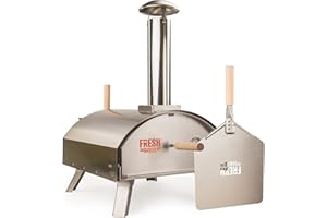 Fresh Grills Pizza Oven - Outdoor Pizza Oven including pizza peel, outdoor cover, pizza stone and built in oven thermometer. Wood fired pizza, BBQ oven and smoker with accessories (Premium)