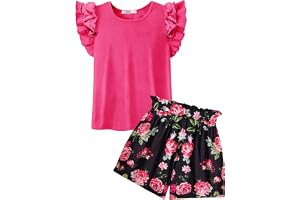Arshiner Flickor Kläder Set Sommar T-shirts med Shorts Kläder Barn Bomull Ärmlös Kläder Set Fritid Mode Tvådelad Enfärgad Fli