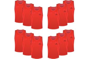 FIBOGOUP Football Bibs [12 Pack], Quick-Dry Multi Sports bibs,Durable Training bibs FOR Kids to Aldut,Universal size, suitable for various scenarios