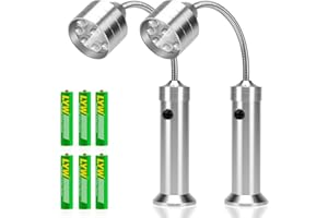 KOSIN Barbecue Grill Light Magnetic Base Super-Bright LED BBQ Lights - 360 Degree Flexible Gooseneck, Weather Resistant, Batteries Included - Pack of 2