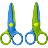 CCR Safety Scissors for Children - 10.7 cm PP Plastic for Paper, Preschoolers from 2 Years, for Children's Crafts, Set of 2