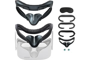 HANPUSEN 6-in-1 Set VR Face Pad for Oculus Quest 2, Fitness Facial Interface Bracket, 3pcs Foam Cushion, Anti-fogging Sweatproof Face Cover for Oculus Quest 2 Accessories Replacement, Air-Circulation Design