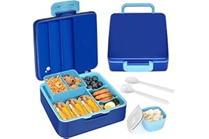 IJIAMY Brotdose Kinder mit Fächern, Bento Box Kinder mit 6 Fächern Lunchbox Kinder Auslaufsicher, Jausenbox Kinder für Mädchen & Jungen, Vesperdose, Perfekt für Schule, Kindergarten & Ausflüge