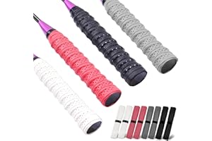 Dreamark 8 Piezas Grips Pádel tenis Perforados, overgrip Cómodo, Antideslizante Goma Grip Pádel Absorbente Sudor (Negro, Blanco, Gris y Rojo)