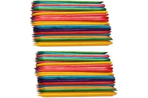 UNVOJL Colorful Wood Stylus Tools DIY Wooden Stylus Stick Heavy Duty Art Sticks Scratch Art Stylus (100)