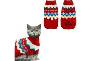 XIMEY Maglione Gatto, Vestitini per Gatti, Vestito Cane Taglia Piccola, Natale Addobbi, Maglione Cane Taglia Piccola, Regali di Natale Invernali per Gatti e Cani Piccola (B, M)