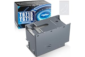 Spaceink Boîte d'entretien T6715 (C13T671500) compatible avec Epson Workforce WF-4725DWF WF-4720DWF WF-4730DTWF WF-4740DTWF WF-4825DWF, T6716 (C13T671600) pour WF-C5710DWF WF-C522 Imprimante 10DW