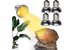 Dancepandas Bombilla de Reptiles 4 Piezas 25W Luz UVA UVB Reptiles Lámpara Tortugas de Agua Bajo Consumo Bombilla de Calor E27 para Tortuga, Lagartos, Serpientes, Camaleones (25w)
