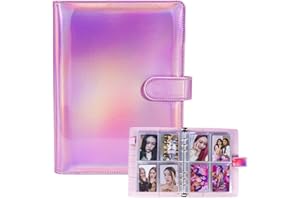 WITHYU A5-Bindekarte Sammler mit 30 Pack 4-Pocket-Seiten,6 Ringbuch-Album mit 240 Kartenfächern, PU-Leder-Bindemittel mit magnetischem Schnallenverschluss zum Organisieren von Sammelkarten, K-Pop-Fotokarten