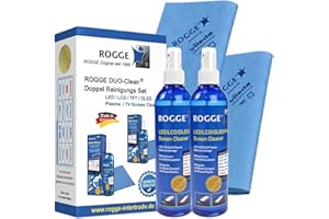 'Rogge Duo Clean Set "Double d'origine, écrans LCD – TFT – LED – TV – Touch + Plasma Screen Cleaner. The Original Since 1998. Fabriqué en Allemagne