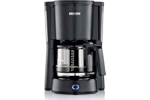 ‎SEVERIN SEVERIN Kaffeemaschine "Type" mit Glaskanne, aromatischer, schneller und leise gebrühter Kaffee mit dem Kaffeebereiter für bis zu 10 Tassen, Filterkaffeemaschine, schwarz, KA 4815