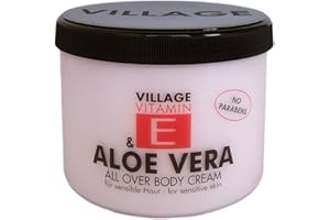 Village Cosmetics Bodycream mit Vitamin E und Aloe Vera 500 ml (Körpercreme, Körperpflege, frischer Duft, zarte Haut) 950601