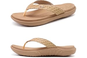 KuaiLu Womens Flip Flops Ladies Yoga Mat Comfortable Walking Thong Sandals with Plantar Fasciitis Arch Support Slip On Indoor Outdoor for Summer