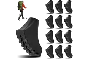 ORIXO 12 Piezas Topes de Goma para Bastón Senderismo, Atapones Bastones Marcha Nordica de 11 mm, Antideslizante, Antichoque Tapones De Goma Bastón Senderismo para Asfalto, Colinas de Grava, Entornos Húmedos