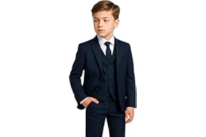 SIRRI Boys Tailored Fit Suit Wedding Prom Formal 3-Piece Set Age 8-16