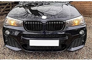 Gangying F25 F26 Griglia Anteriore per BMW X Serie X3 X4 F25 F26 Griglia a Doppia Lamella in ABS Nero Lucido 2014 2015 2016 2017 2018
