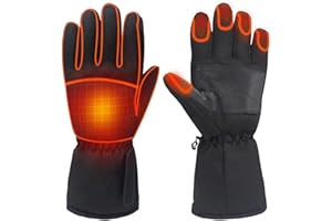 IFUFR Electric Heated Gloves, Waterproof Winter Thermal Heating Gloves for Men/Women, Warm Hand Battery Gloves for Outdoor Sports Cycling Motorcycle Hiking Skiing Mountaineering