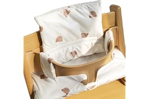 WANDGU Cuscino Seggiolone Highchair: Cuscini per Seggiolone per Bambini Stokke Tripp Trapp, Antiscivolo Cuscino per Seggiolone Seduta Confortevole Per Sedie Tripp Trapp, Facile da Fissare e da Lavare