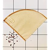 (2 adet) V-60 ile uyumlu Yıkanabilir, Kumaş, Organik Kahve Filtresi, Ağartılmamış%100 Ham Pamuk - Ekolojik Filtre V-2