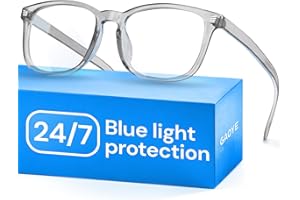Gaoye Blue Light Blocking Glasses - Fashion Square Fake Eyeglasses, Anti UV Ray Computer Gaming Glasses, Blue Blocking Glasses for Women/Men (przezroczyste szare)