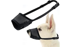 badaren Museruola per Cani, Museruola Cane in Nylon con Cinturino Regolabile, Sicura e Traspirante, Cane Museruola Adatta a Cani Grandi, Medi e Piccoli, Impedisce di Mordere, Masticare e Abbaiare (S)