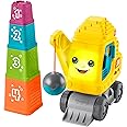Fisher-Price Baby & Toddler Learning Toy Count & Stack Crane with Blocks, Lights, Music & Sounds for Infants Ages 9+ Months, English, UK + French + German, Version, HXF48