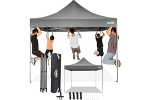 COBIZI Tonnelle Pliante 3x3 Imperméable,Tonnelle de Jardin Exterieur sans Parois Latérales,Barnum Pliant 3x3,Anti UV Tonnelle Tente pour Exterieur Plage Terrasse (3 par 3m Gris)