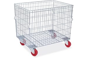 ‎BRB BRB Gitterwagen, stapelbar, 4 Lenkräder mit Kunststoffrollen, LxBxH 820x615x735 mm, Vol. 250 Liter, Tragkraft 400 kg, verzinkt