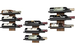 FAVOOSTY Botellero de Pared, Botellero Vertical, Estante para Botellas con 6 Niveles, 6 Botellas de Vino, Soporte para Botellas, Estante de Metal para Botellas de Vino, para Comedor, Bodega, Negro
